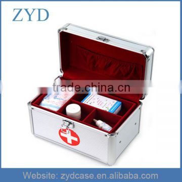 Functional Handle Silver Portable Aluminum Medical Tool Case ZYD-HZMmb004