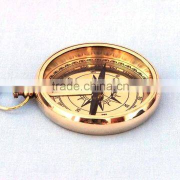 Stylish solid brass compass - Beveled Lensatic Compass w/ Rosewood Box 13409