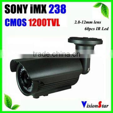 60pcs IR Leds High Performance Outdoor Security CCTV Camera Super WDR CMOS 1200TVL 2.8-12MM Zoom Lens IR CUT OSD Menu