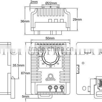 Type Y02N Cabinet Thermostat DIN Rail Mounting photo-2