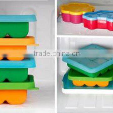 BPA Free Silicone Baby Blocks Freezer Storage Container