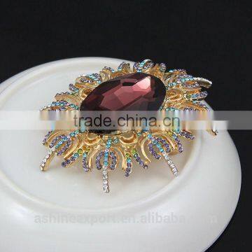 Generous Oval Bulk Crystal Sun Flower Rhinestone Brooch/handmade Rhinestone Brooch photo-3