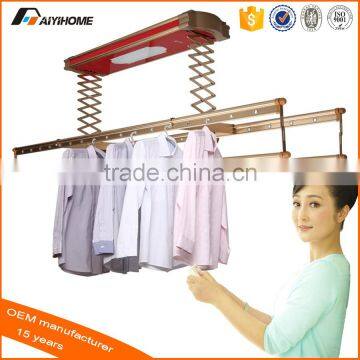 New arrival homecare hardware balcony ceiling mounted electric clothes drying rack, remote control clothes dryer rack