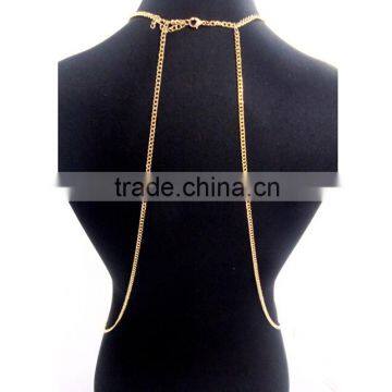2016 Factory Wholesale Metal Body Chain With Green Stone photo-3