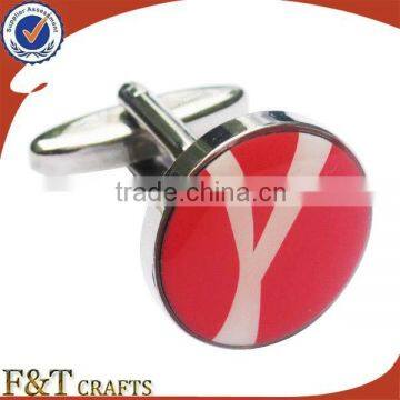 custom made printing metal cheap cufflinks with epoxy