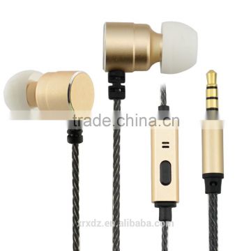 china supply Rose gold Color flat wire earphone gold promotional earphone wired promotional earphone