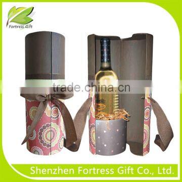 Elegant round tube wine gift box with lock