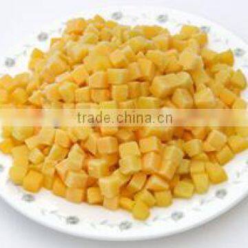 Yellow peach diced in superior quality