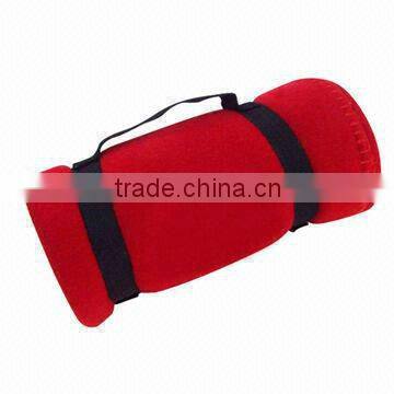 100% polyester super soft polar fleece travel blanket