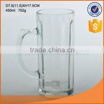 High quality glass beer cup with handle