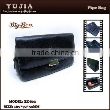 Guangzhou yujia genuine leather smoking pipe bag tobacco ZE-802