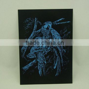 Engraving card/Scrap art foil/foil card/Parrot designed foil paper engraving art