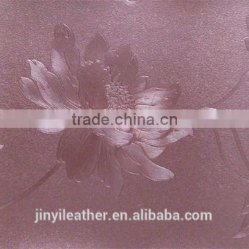 JRLW023 flower design pvc synthetic &artifical leather for wallpaper guangzhou china factory dirtect sell