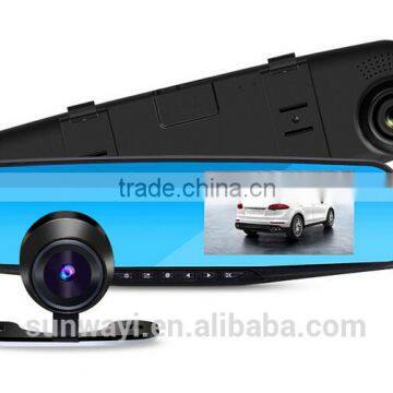 carcam 4.3inch Full HD 1080p rearview mirror dvr with double recording