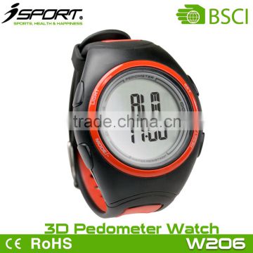 CE Rohs Multi-Color 3D Sensor Sports Pedometer Watch from BSCI Factory Million Concept