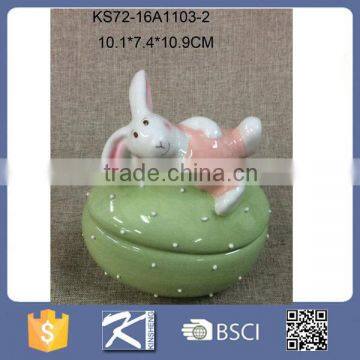 ceramic easter rabbit / bunny shape egg holder as easter decoration