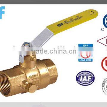 1/2"-- 1"Female Thread NPT water Brass Ball Valve with Drain