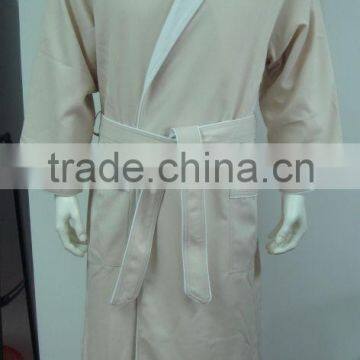 Hotel project textile polyester and cotton terrry cloth bathrobe on sale