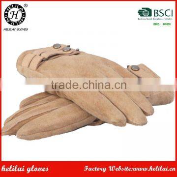 Helilai Gloves Factory Tan Suede Leather Men Gloves Made In China