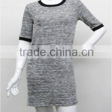 Factory wholesale heather grey cotton polyester terry fleece ladies shirt top dress plus size over size XXXL                        
                                                                                Supplier's Choice