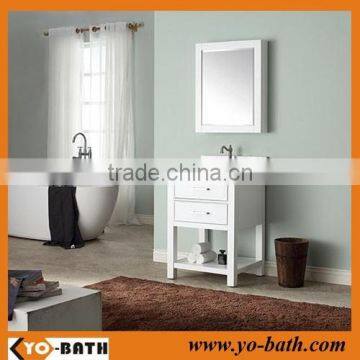 24 inch wooden white elegant bathroom vanity, modular bathroom vanity with marble countertop