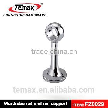 TEMAX Wardrobe rail support round tube flange for furnitures