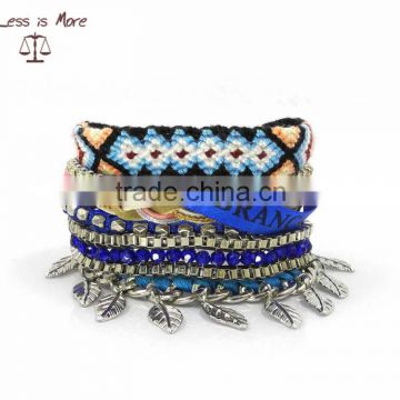 2016 Brazilian Magnetic Bracelet fashion silver coin bracelet with leaf tassel