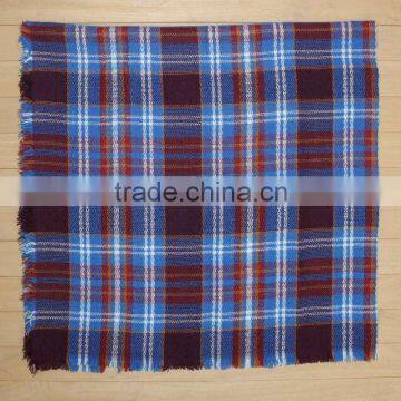 Women's Soft Tartan Checked Plaid Scarf Shawl Cape Blanket Shawl Wrap Scarf Poncho with Fringe Trims