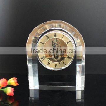 New design decoration favor crystal clock on desktop