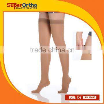 Medical Compression Stocking--- A6-003 Classic Thigh High Close Toes w/ Silicone band