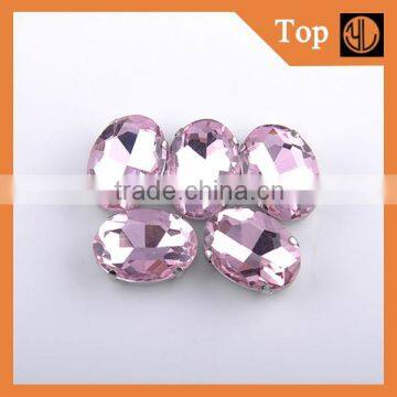 Sew on crystal rhinestones claw Oval stones for shoes ornament