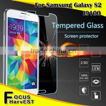 Hot sell 9H 0.33/0.4mm 2.5D Tempered Glass Screen Protector For samsung I9100 S2 wholesale For Phone accessories welcome OEM/ODM