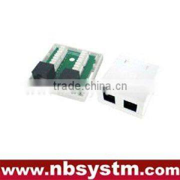 2 ports Surface Box UTP Cat6 2xRJ45 PCB jack