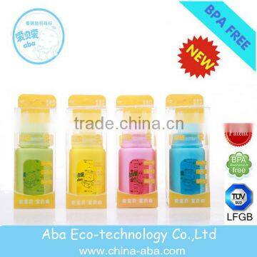 baby glass Milk bottle with silicone sleeve welcome OEM