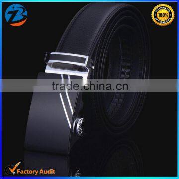 Factory Price 3.5cm Automatic Buckle Man Genuine Leather Ratchet Belts