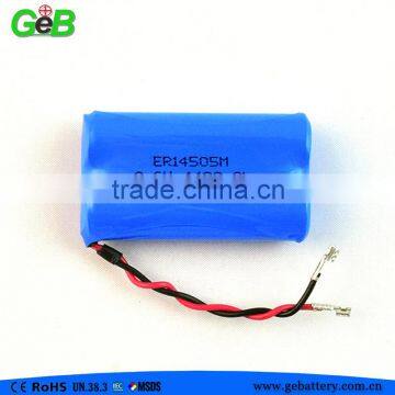 GEB 3.6v Li/SOCl2 4400mAh lithium battery pack by AA size ER14505M 2P1S                        
                                                                                Supplier's Choice