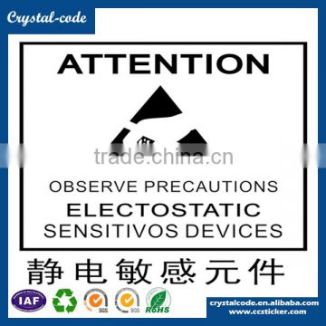 Various materials self adhesive sticker warning label