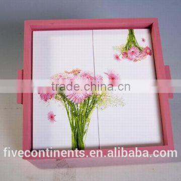 wholesale ceramic hot tray with wooden frame