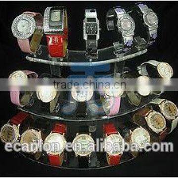 3tiers countertop acrylic rotating watch display stand