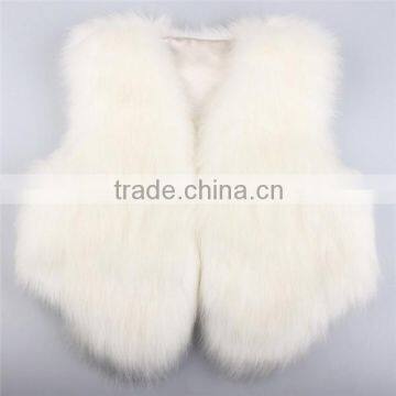 Sya hot sale new deisign fashion white fox fur vest