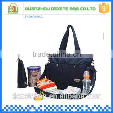 Polyester Multifunction Diaper Black Mother Baby Bag