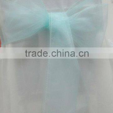 Aqua Blue Organza Chair Sashes for bridal