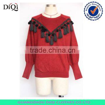 Ladies elegant red color sweater sexy