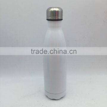 500ml white Stainless steel bottle/painting insulated bottle/ white vacuum water drinking bottle