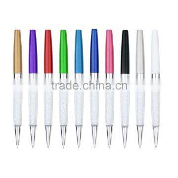 2016 Promotional custom blink crystal acrylic tube metal pen twist action