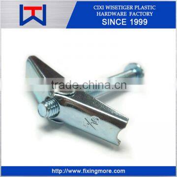 Fastener spring toggle anchor bolt