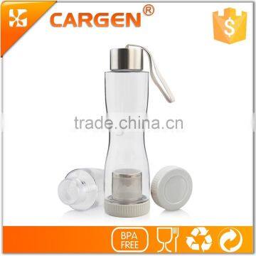 OEM logo tritan 500ml plastic tea bottle with infuser