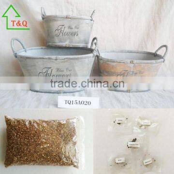 Home Garden Rustic Wooden Shabby Chic Flower Plant Pots