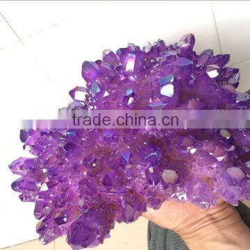 Decorative Large Natural Rock Quartz Purple Crystal Clusters for Sale photo-3