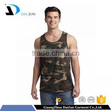 Daijun OEM fashion 180g camo custom latest camouflage color fashion 100 cotton tank top